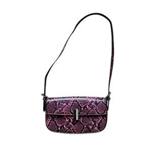 Worthington Black and Pink Snakeskin Shoulder Purse